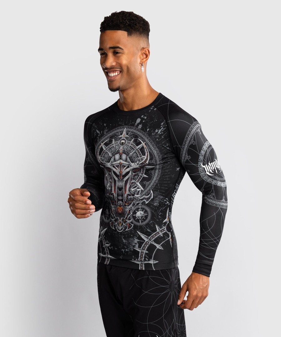 rashguard venum gladiator 5.0 z długim rękawem dla mężczyzn – czarno-srebrny