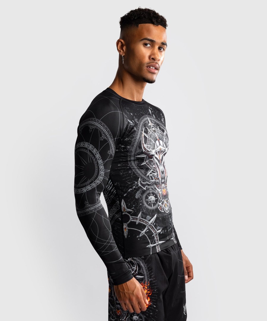 rashguard venum gladiator 5.0 z długim rękawem dla mężczyzn – czarno-srebrny