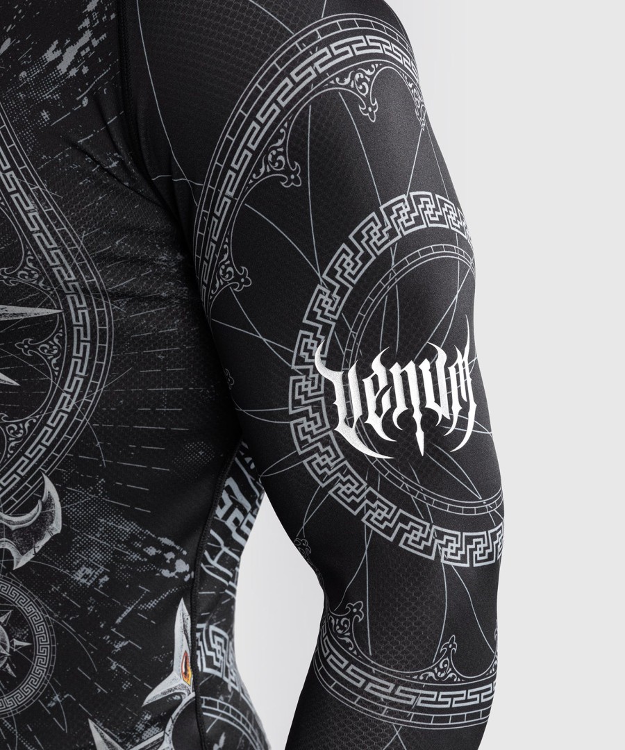 rashguard venum gladiator 5.0 z długim rękawem dla mężczyzn – czarno-srebrny