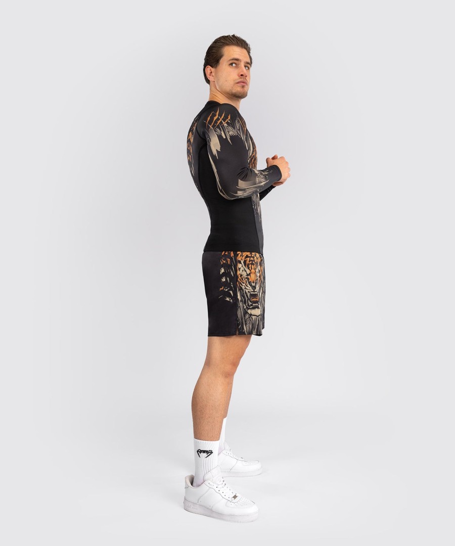 rashguard venum tiger men z długim rękawem – czarnyneonowo-pomarańczowy