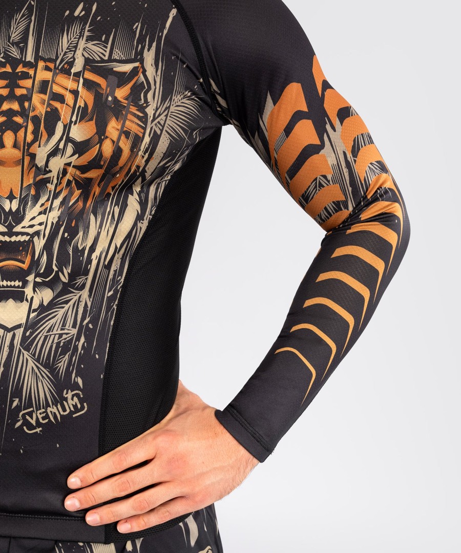 rashguard venum tiger men z długim rękawem – czarnyneonowo-pomarańczowy