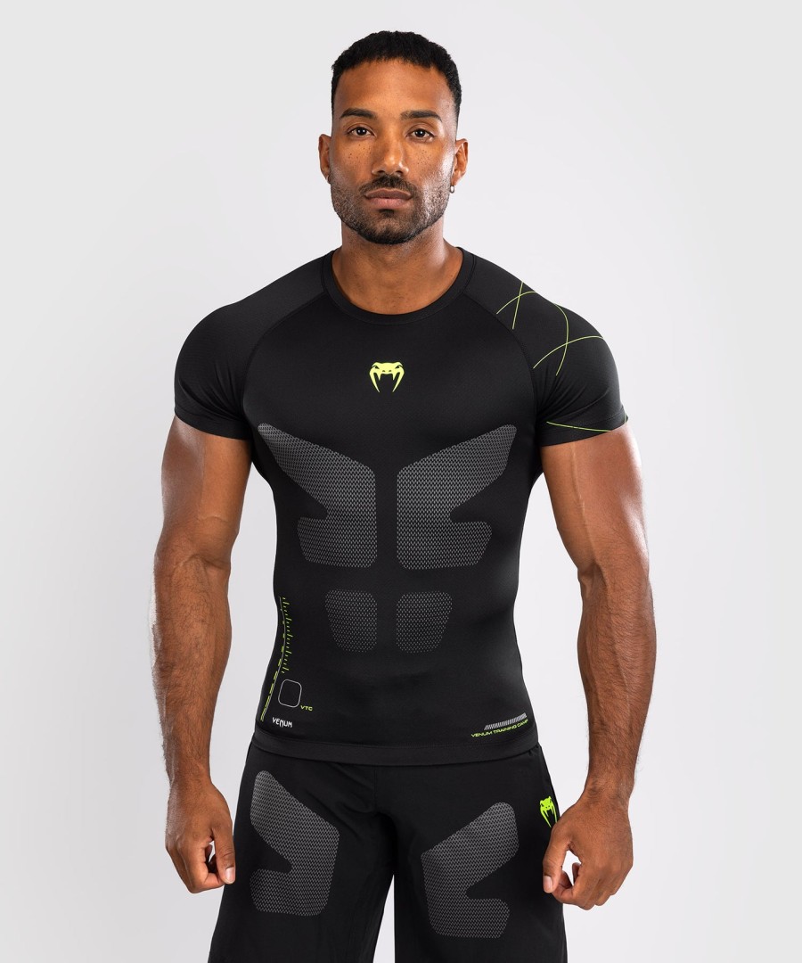 rashguard venum training camp 4.0 z krótkim rękawem – czarnyneonowozielony
