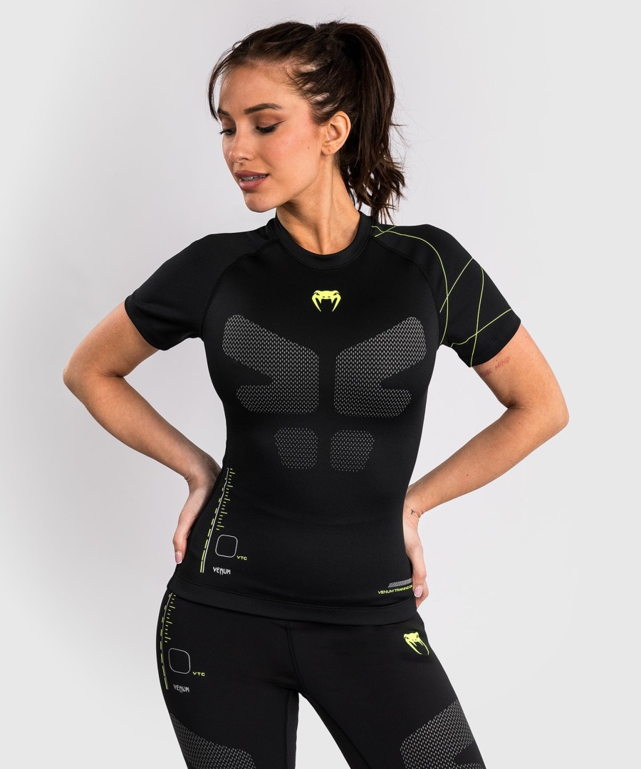 rashguard venum training camp 4.0 z krótkim rękawem – czarnyneonowozielony