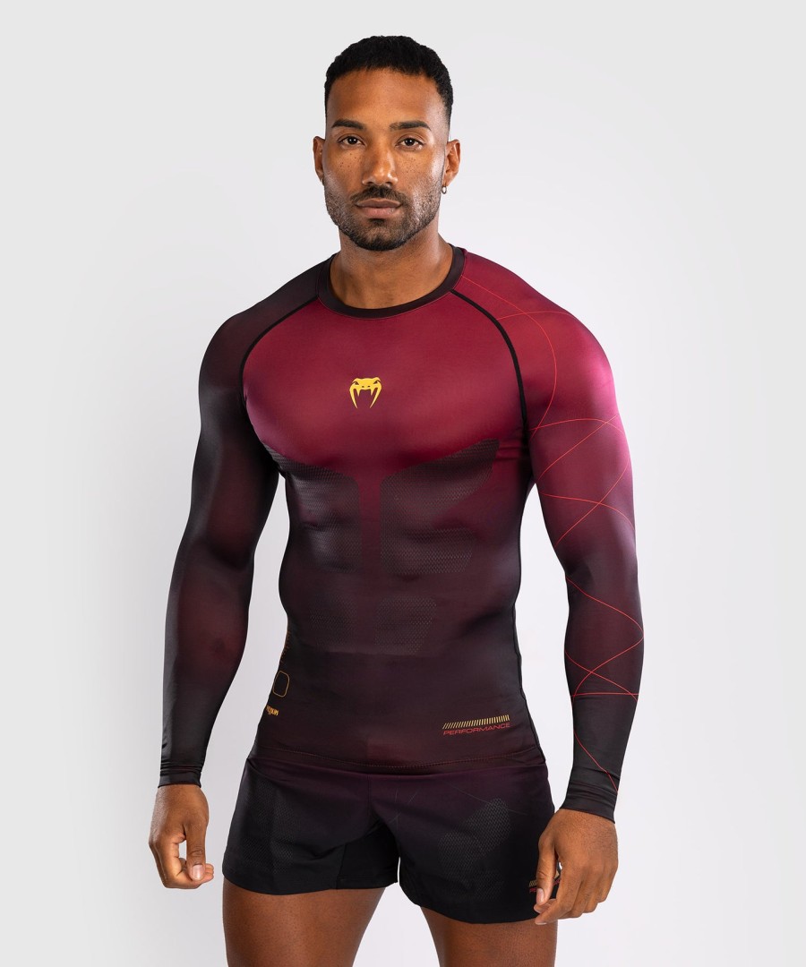 rashguard venum tactical xt men z długim rękawem – czarnybordowyzłoty