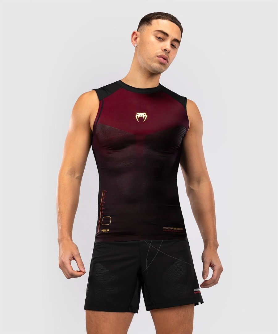 rashguard venum tactical xt bez rękawów – czarnybordowyzłoty