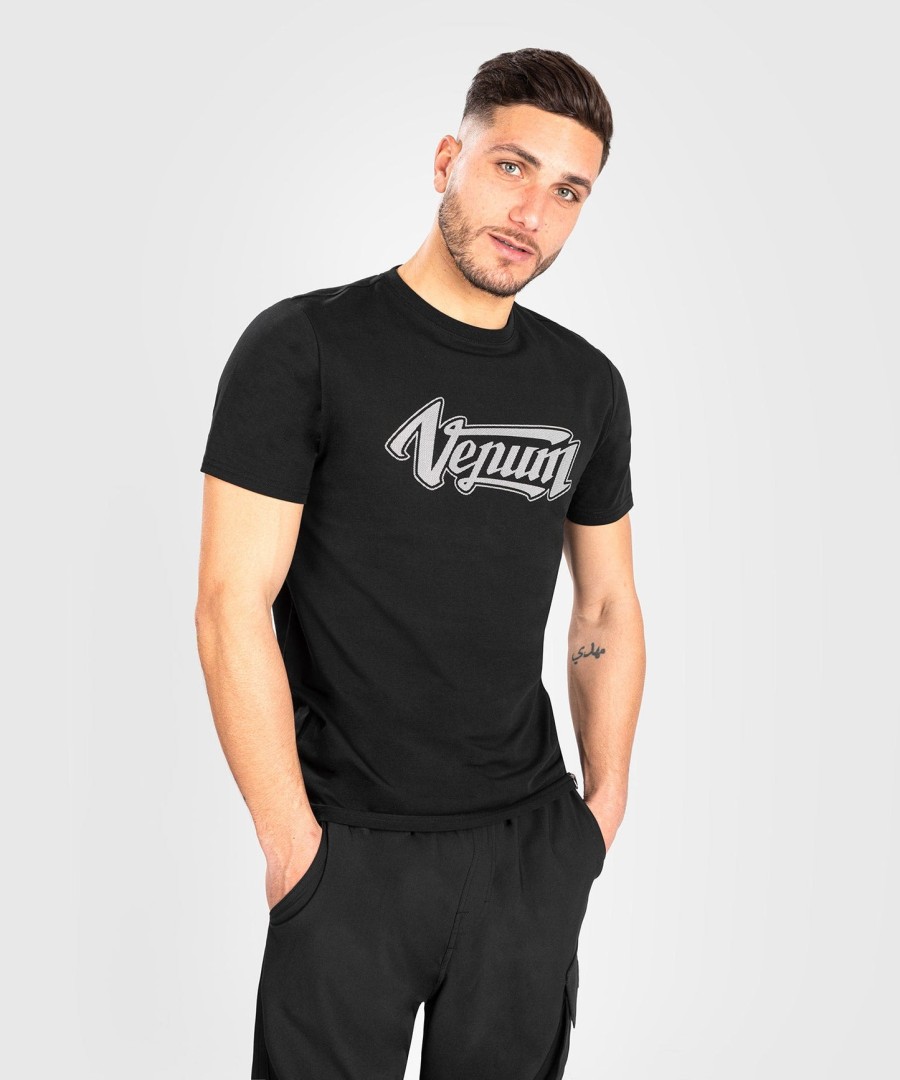 koszulka venum absolute 2.0 – dopasowany krój – czarno-srebrna