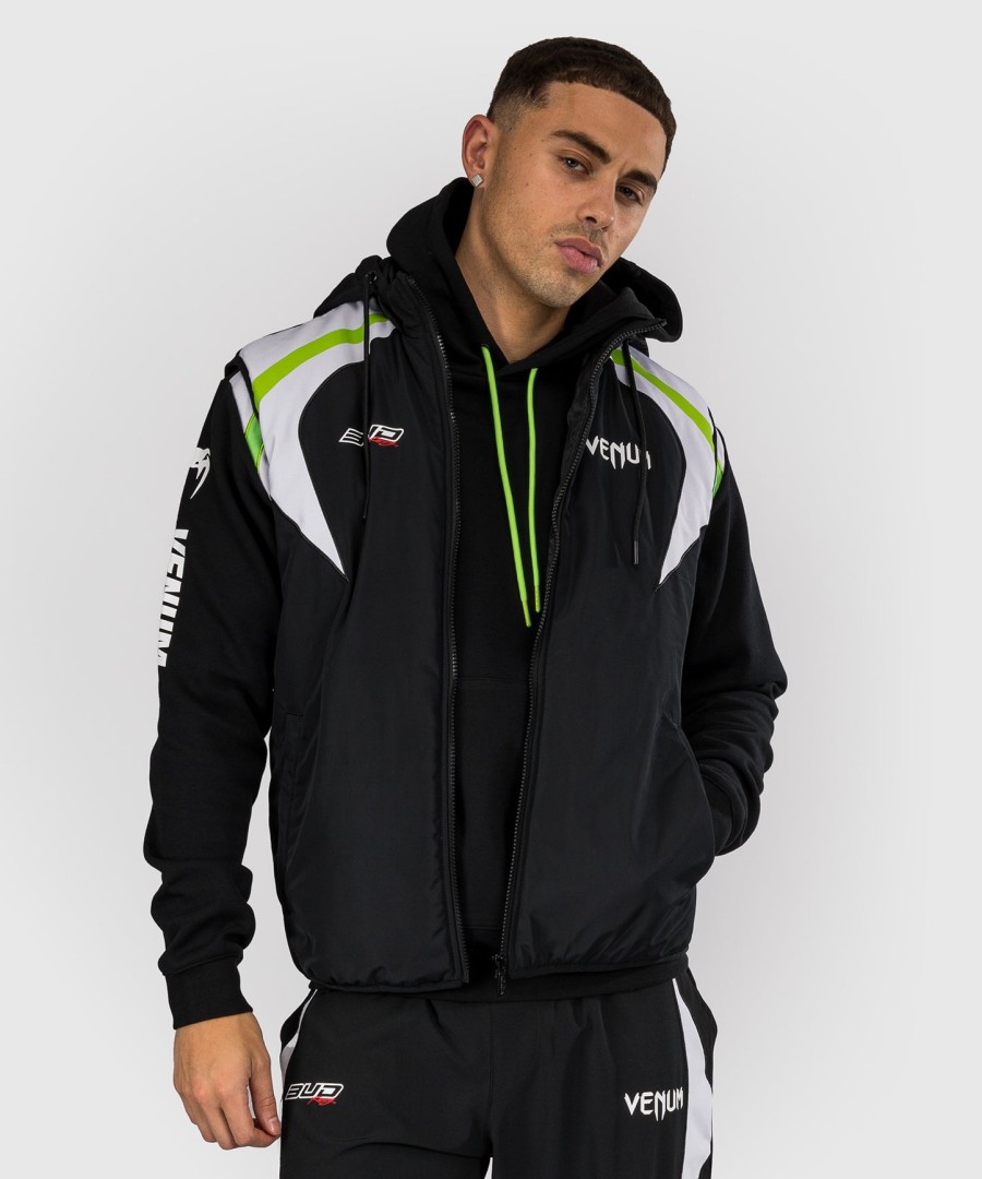 kurtka puchowa venum x bud racing – czarno-biało-limonkowa