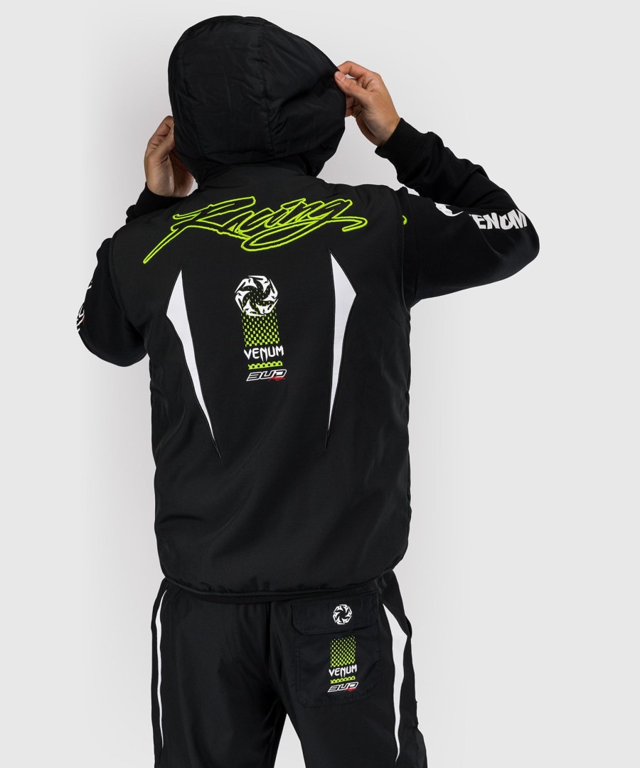 kurtka puchowa venum x bud racing – czarno-biało-limonkowa