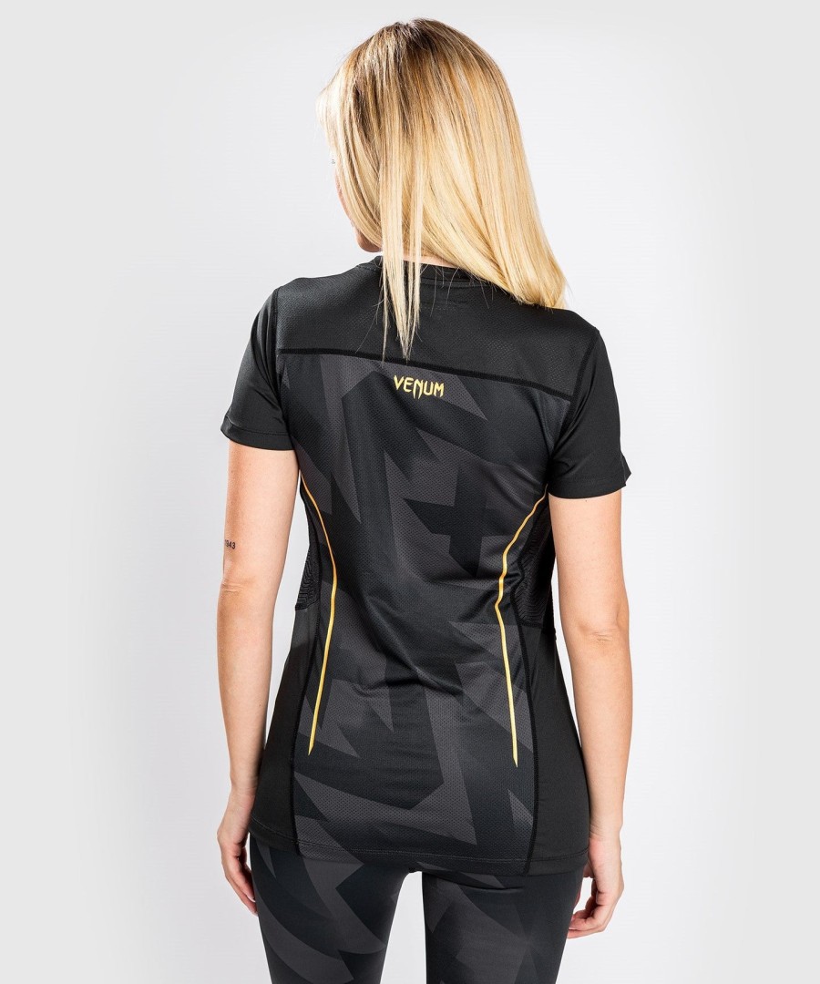 koszulka venum razor dry tech – dla kobiet – czarno-złota
