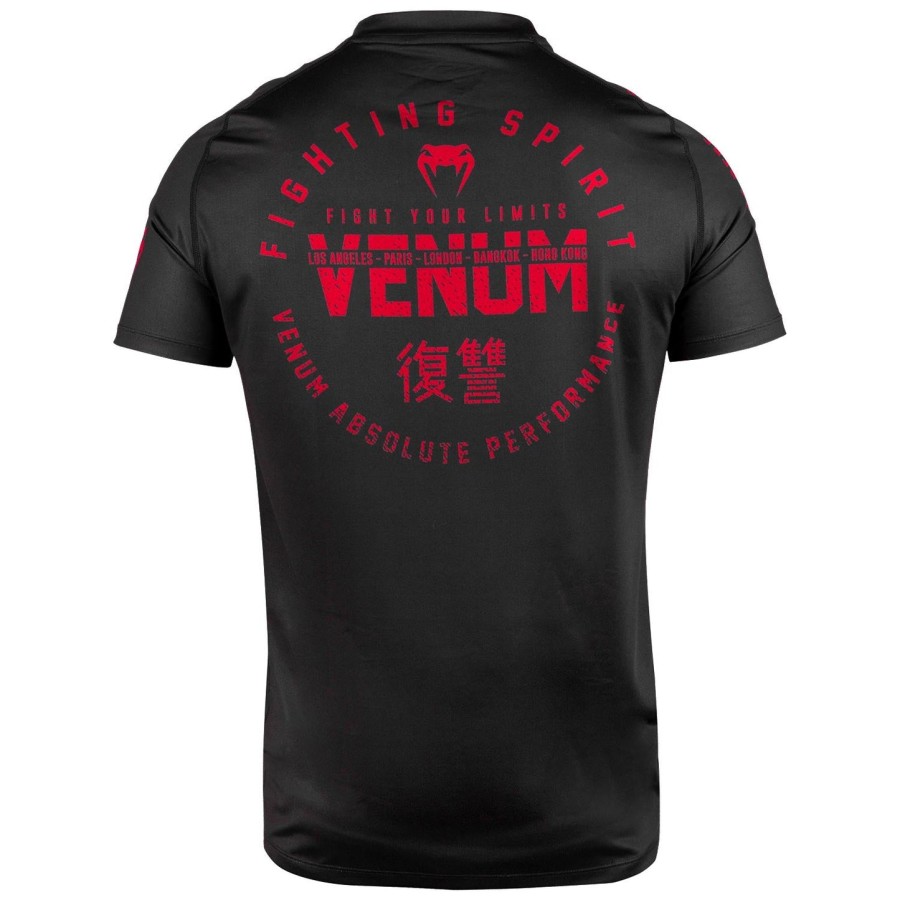 koszulka venum signature dry tech – czarno-czerwona