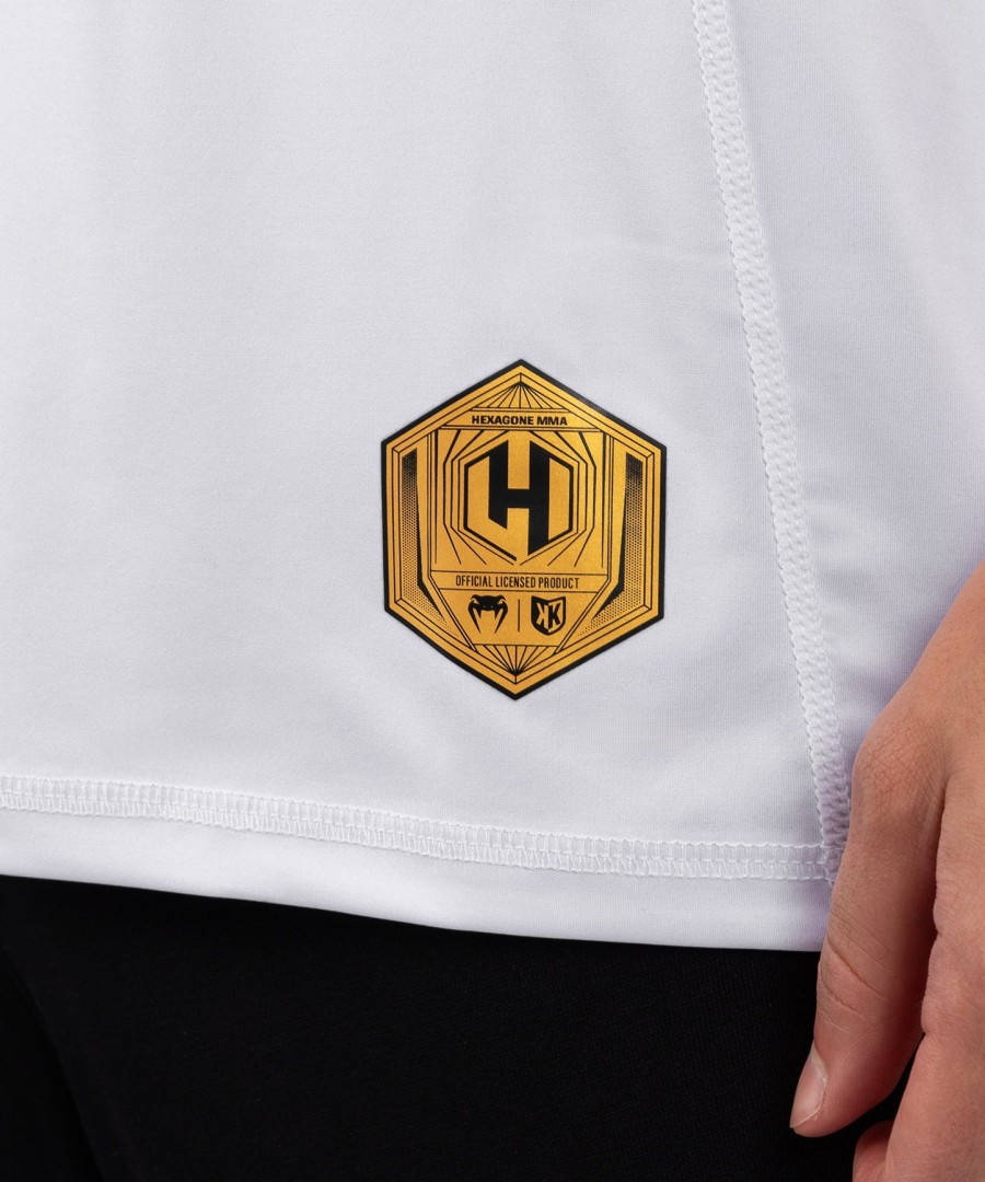 koszulka mma fk x venum hexagone – biało-złota