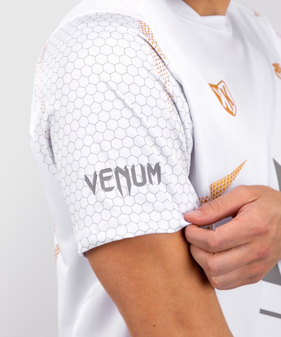 koszulka mma fk x venum hexagone – biało-złota