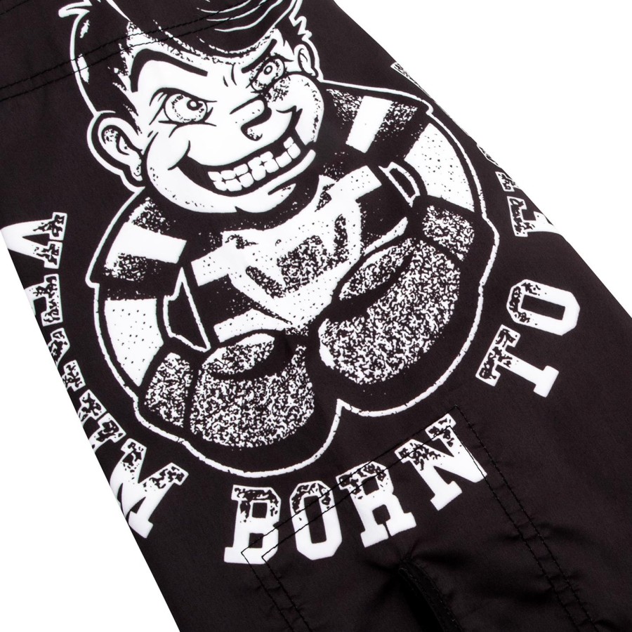 spodenki bokserskie venum born to fight kids – czarno-białe