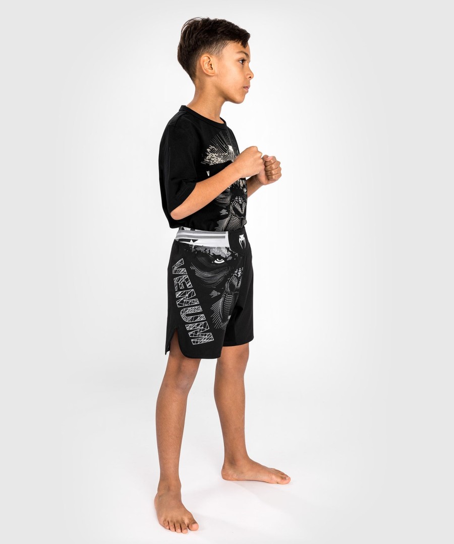 spodenki bokserskie venum gorilla jungle kids fightshorts – czarno-białe