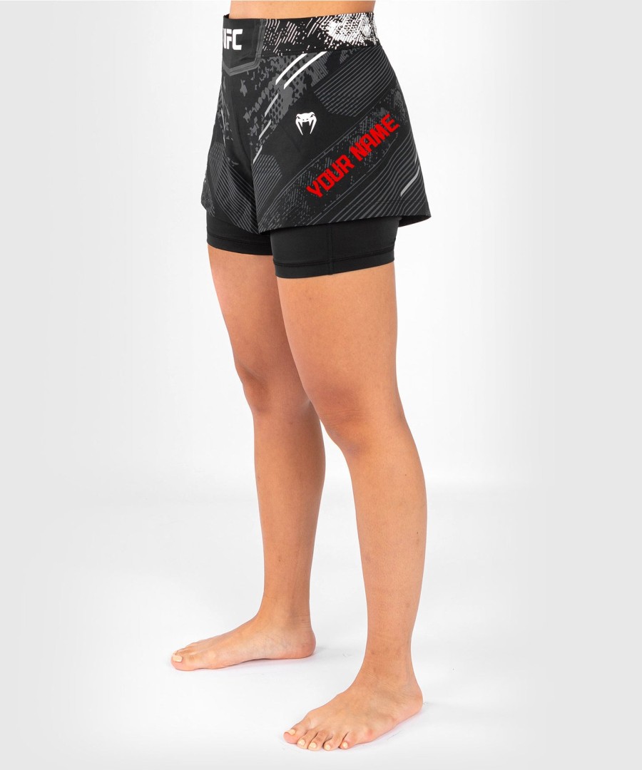 ufc adrenaline by venum spersonalizowane autentyczne spodenki fight night dla kobiet - czarne