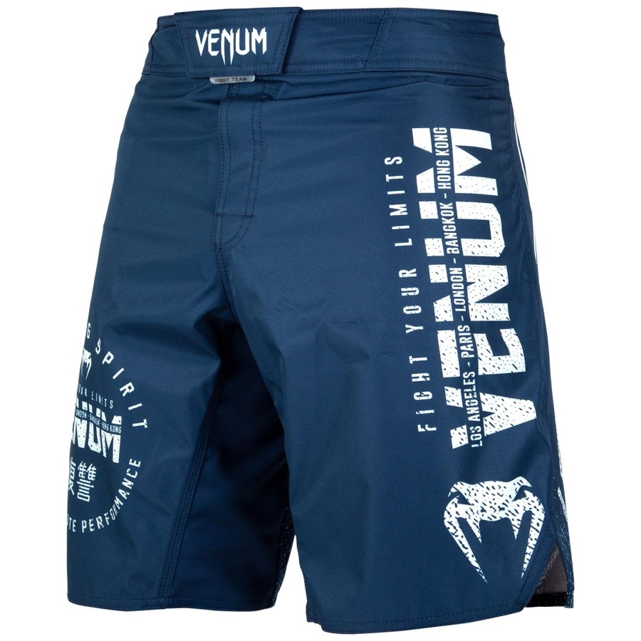 spodenki bokserskie venum signature fightshorts – granatowo-białe