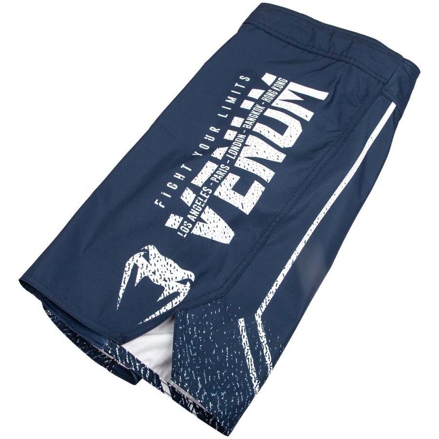 spodenki bokserskie venum signature fightshorts – granatowo-białe
