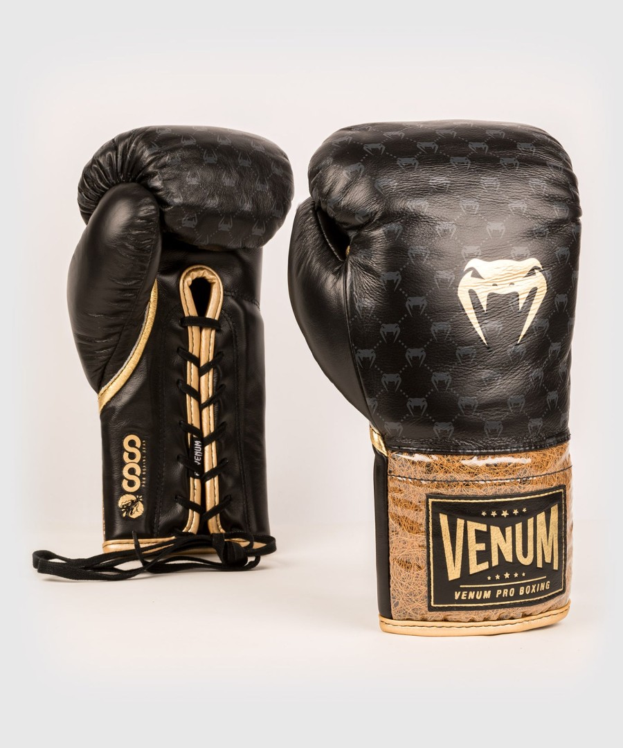 rękawice bokserskie venum coco monogram pro lace up - intense black