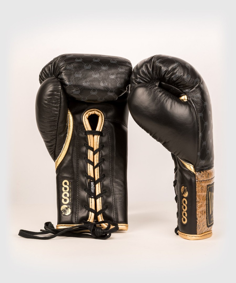 rękawice bokserskie venum coco monogram pro lace up - intense black