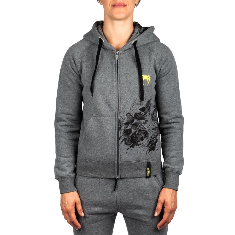 bluza z kapturem venum floral – heather grey – dla kobiet