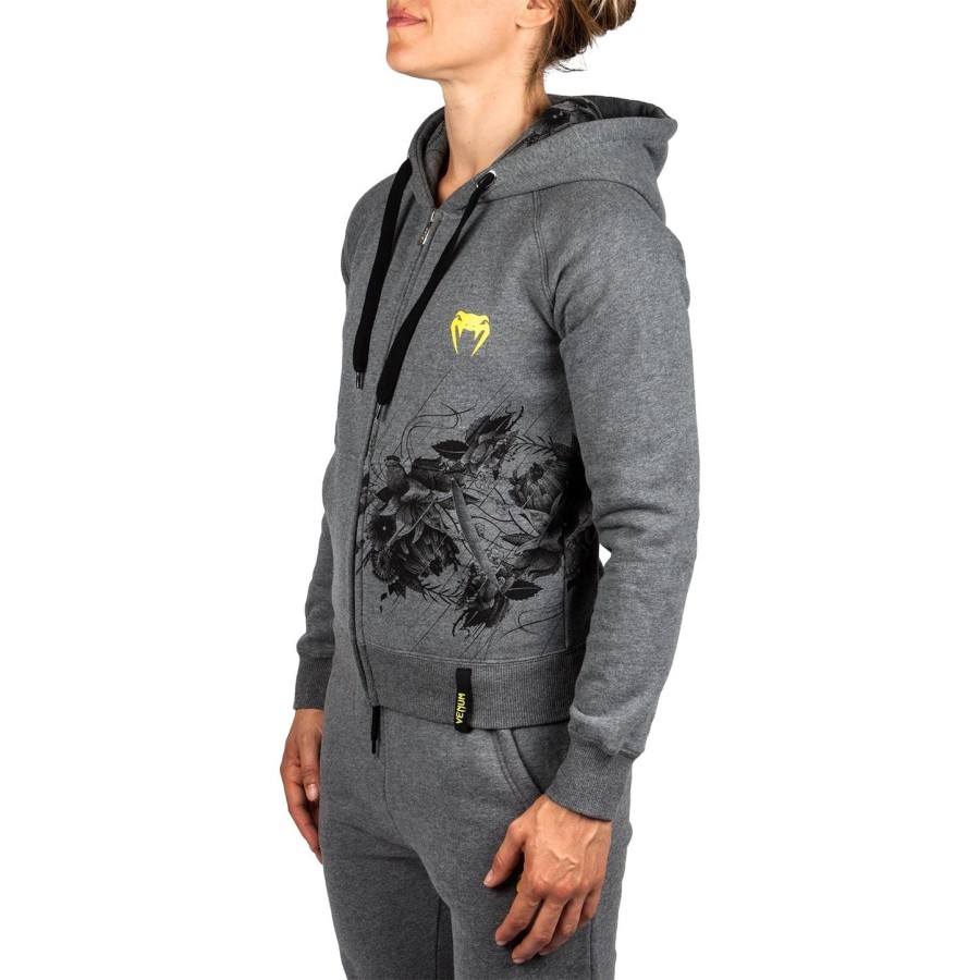 bluza z kapturem venum floral – heather grey – dla kobiet