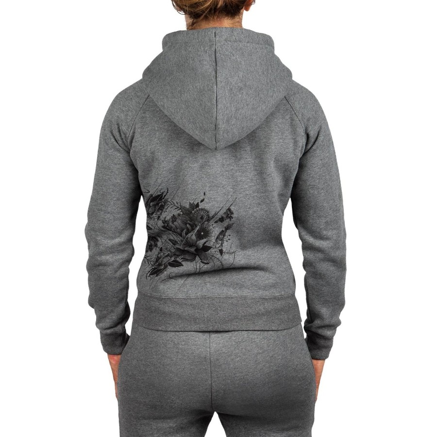 bluza z kapturem venum floral – heather grey – dla kobiet