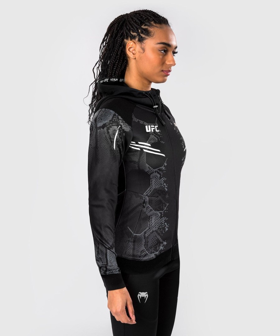 bluza z kapturem ufc adrenaline by venum authentic fight night women walkout – czarna