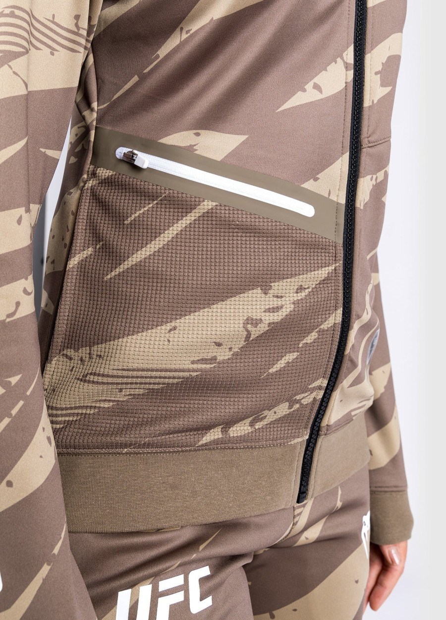 bluza z kapturem damska ufc adrenaline by venum fight week w kolorze desert camo