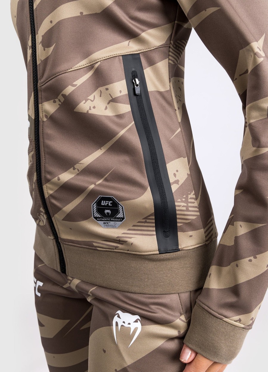bluza z kapturem damska ufc adrenaline by venum fight week w kolorze desert camo