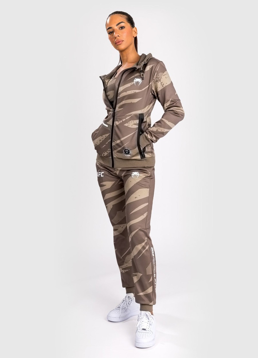 bluza z kapturem damska ufc adrenaline by venum fight week w kolorze desert camo