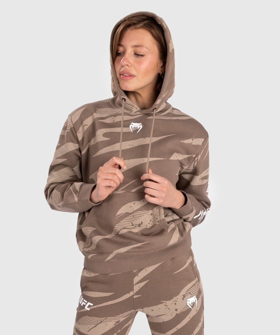 bluza z kapturem damska ufc adrenaline by venum fight week w kolorze desert camo