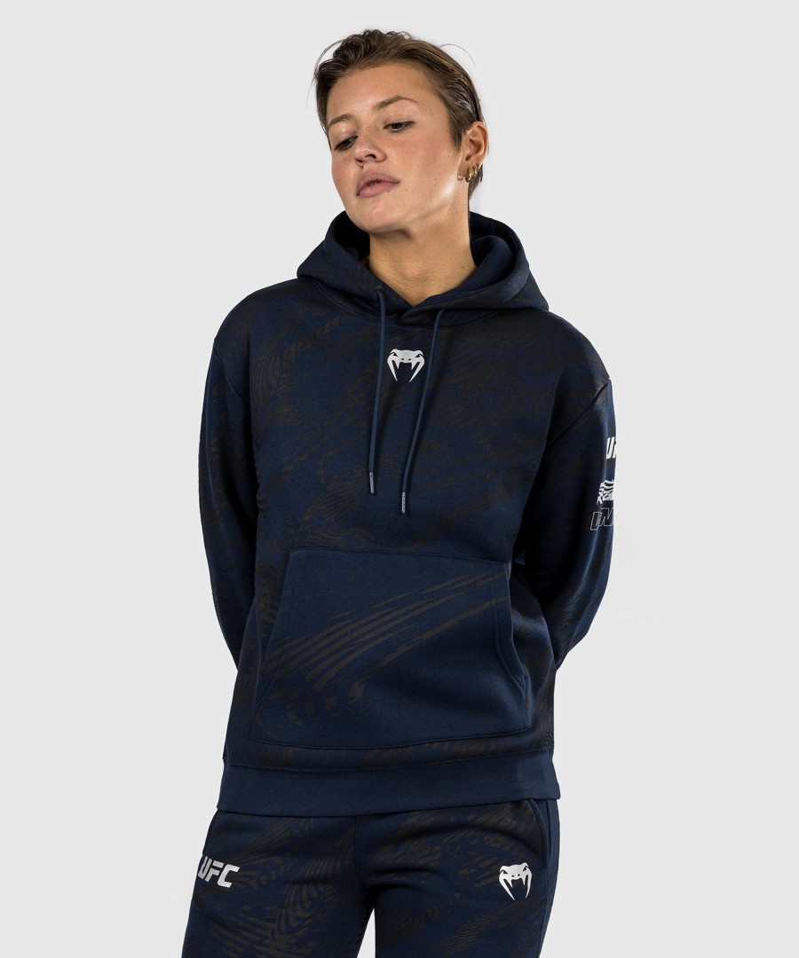 bluza z kapturem damska ufc fusion by venum fight week w kolorze oceanicznym niebieskim