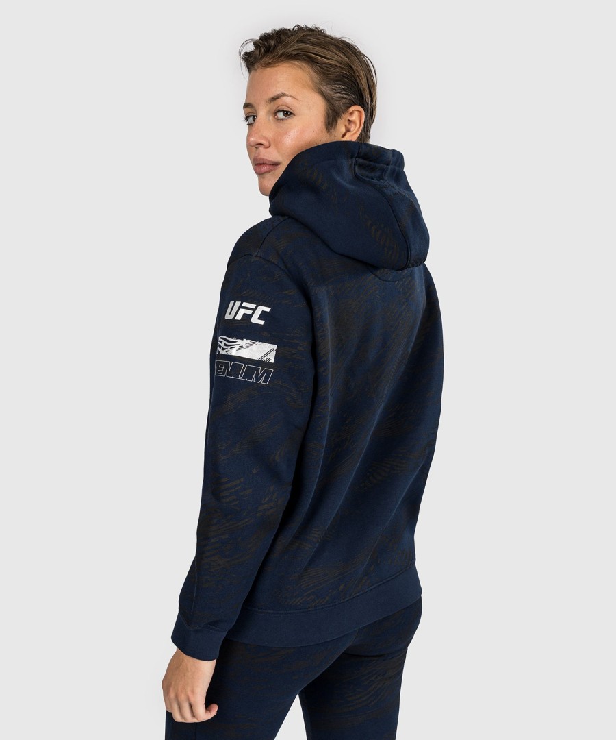 bluza z kapturem damska ufc fusion by venum fight week w kolorze oceanicznym niebieskim