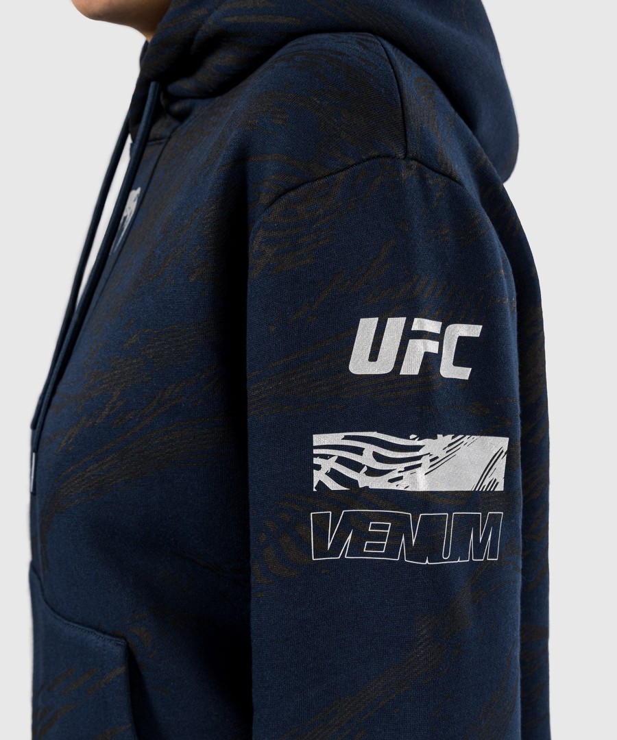 bluza z kapturem damska ufc fusion by venum fight week w kolorze oceanicznym niebieskim