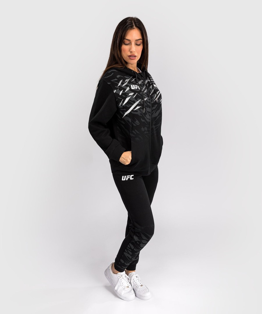 bluza z kapturem ufc fusion by venum damska replika na zamek – czarna