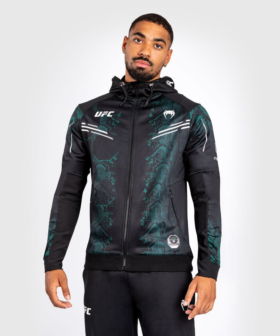 bluza z kapturem ufc adrenaline by venum authentic fight night dla mężczyzn walkout – edycja szmaragdowa – zielono-czarna
