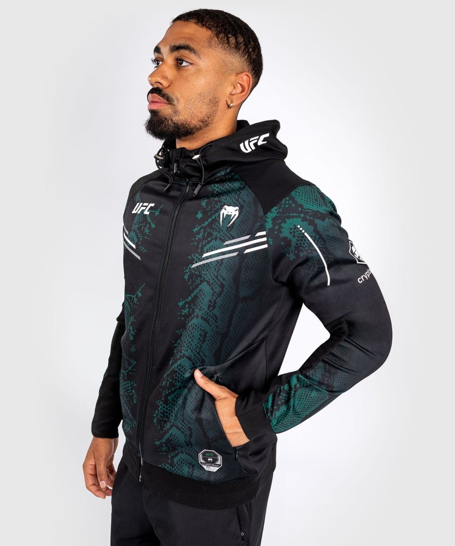 bluza z kapturem ufc adrenaline by venum authentic fight night dla mężczyzn walkout – edycja szmaragdowa – zielono-czarna