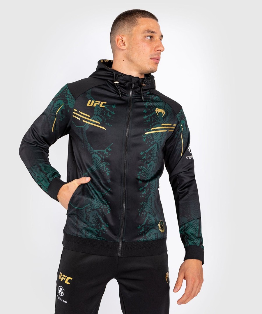 bluza z kapturem ufc adrenaline by venum authentic fight night dla mężczyzn walkout – edycja szmaragdowa – zielono-czarno-złota