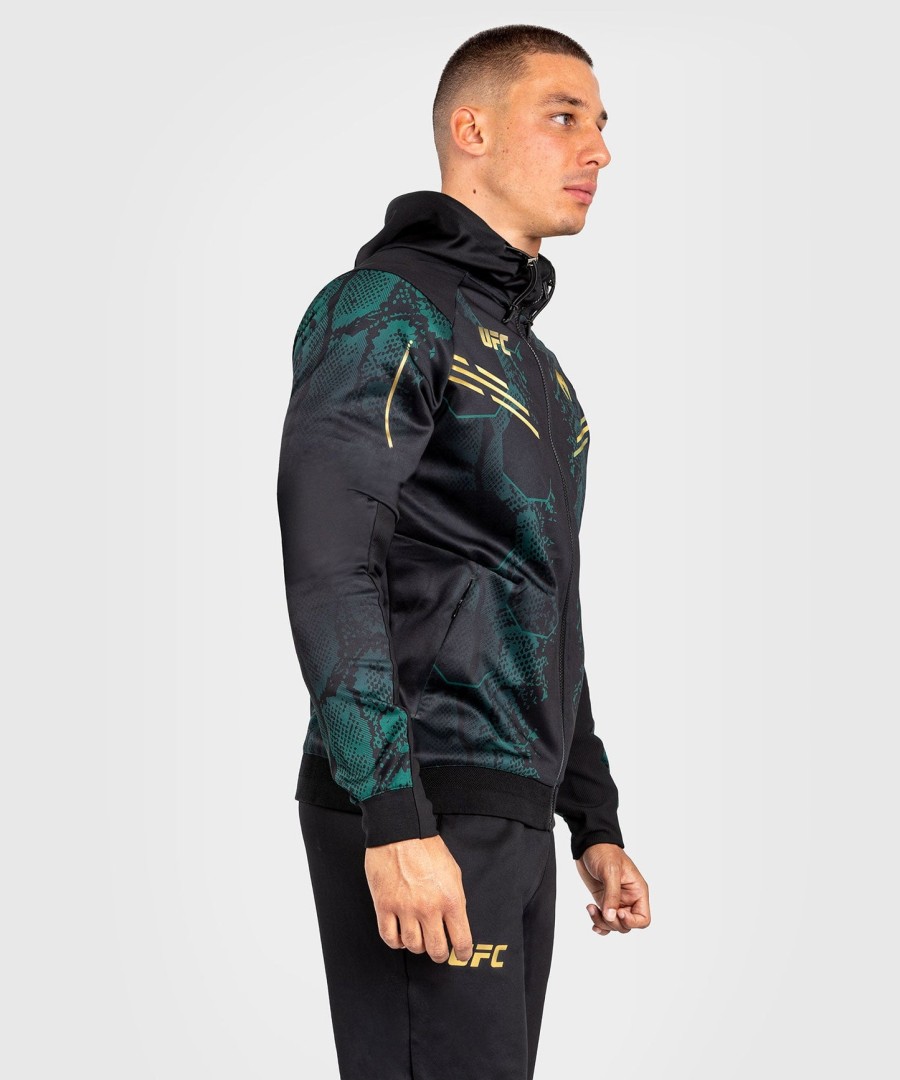bluza z kapturem ufc adrenaline by venum authentic fight night dla mężczyzn walkout – edycja szmaragdowa – zielono-czarno-złota