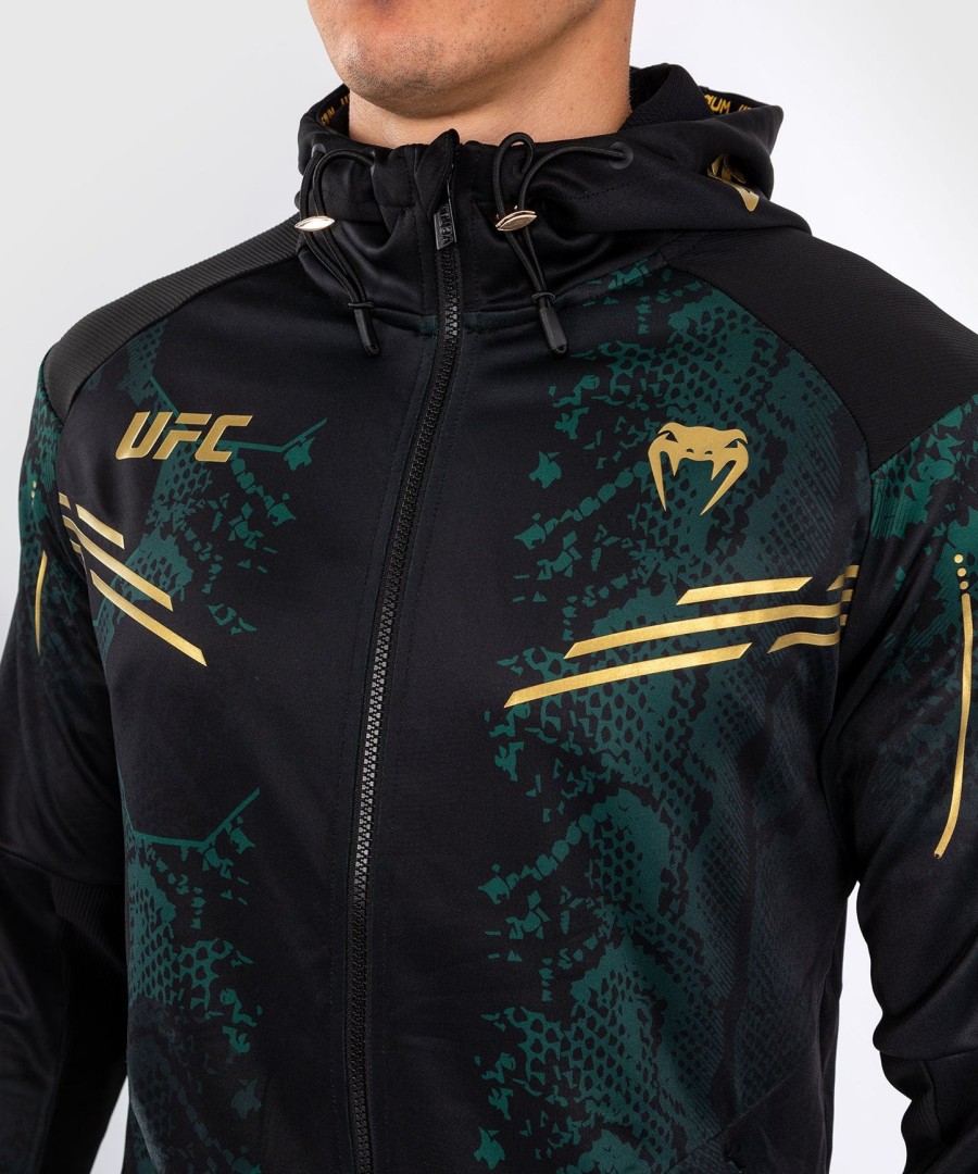 bluza z kapturem ufc adrenaline by venum authentic fight night dla mężczyzn walkout – edycja szmaragdowa – zielono-czarno-złota