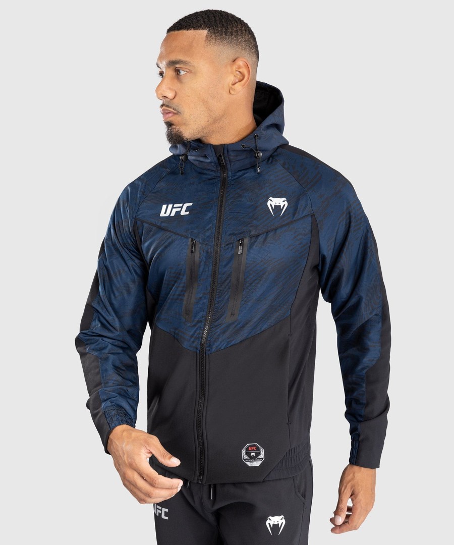 bluza z kapturem ufc fusion by venum fight week męska na zamek – oceanic blue