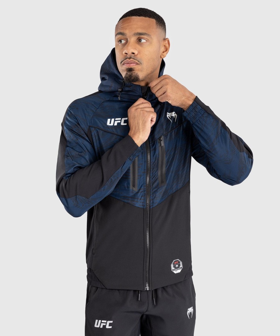 bluza z kapturem ufc fusion by venum fight week męska na zamek – oceanic blue
