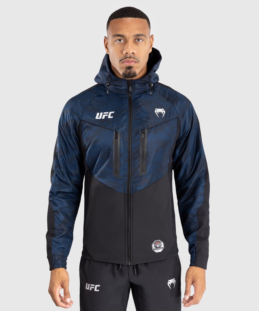 bluza z kapturem ufc fusion by venum fight week męska na zamek – oceanic blue