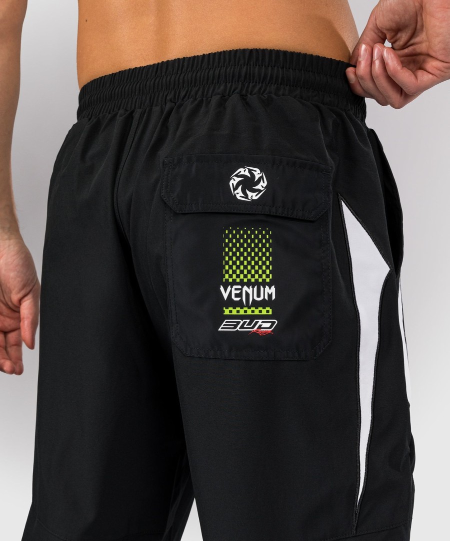 spodnie dresowe venum x bud racing men – czarno-biało-limonkowo-zielone