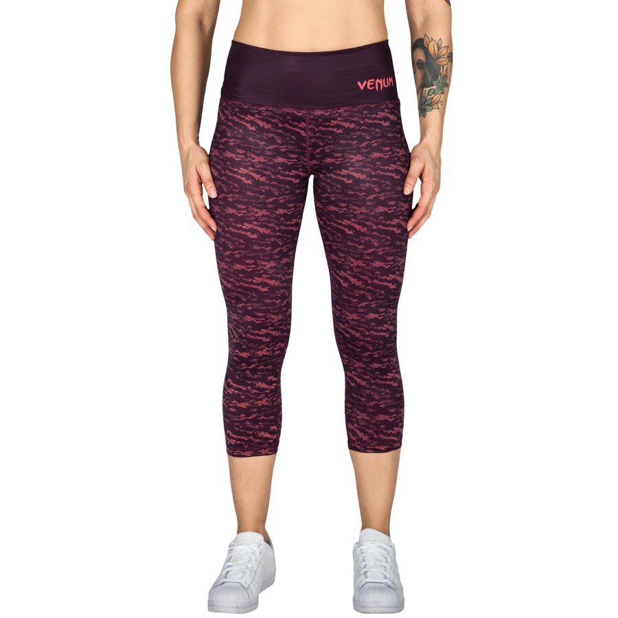 leginsy venum camoline cropped – czarnekoralowe