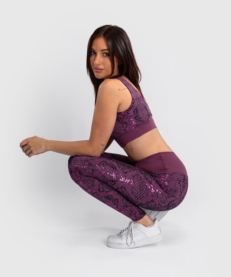 legginsy damskie venum amazonia o pełnej długości – fioletowe
