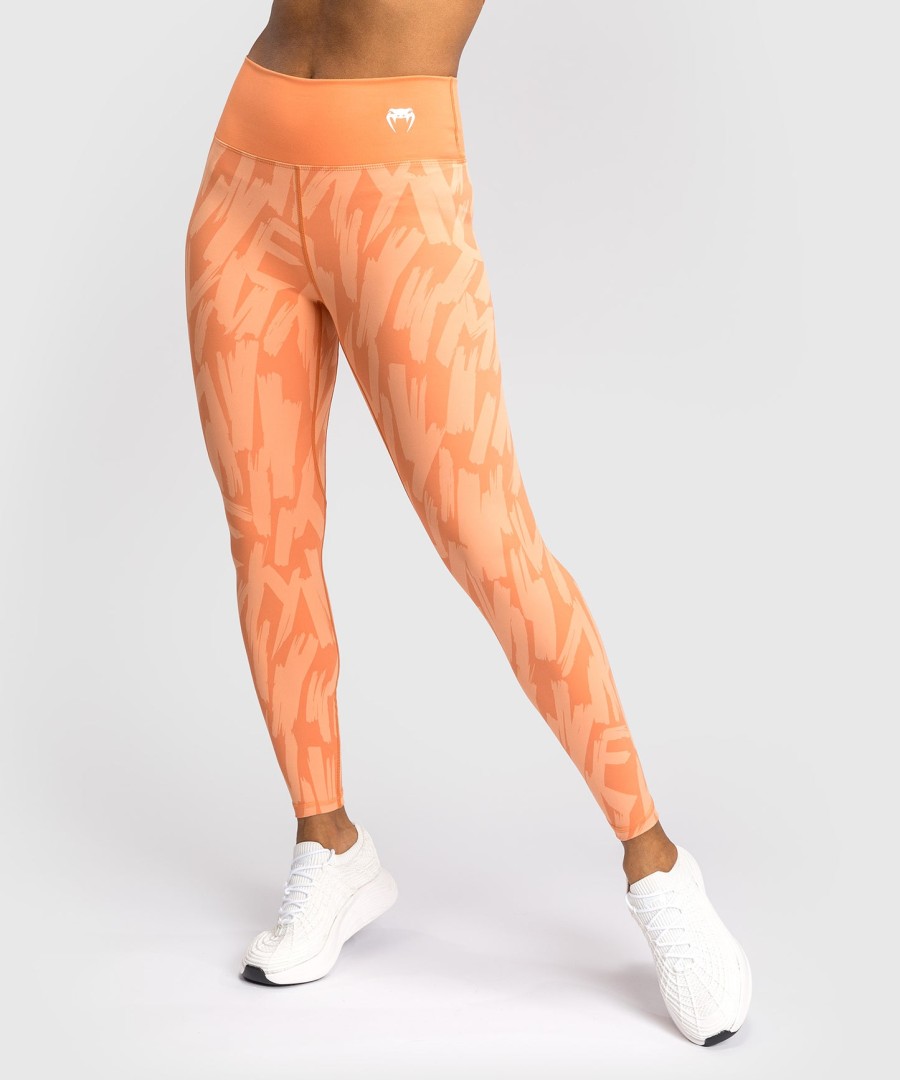 damskie legginsy venum graffiti o pełnej długości – aksamitne morelowe
