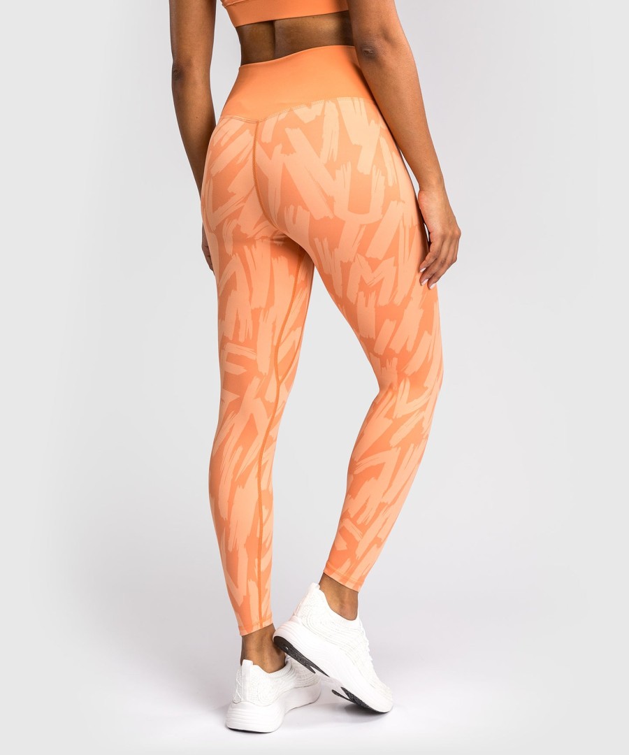 damskie legginsy venum graffiti o pełnej długości – aksamitne morelowe