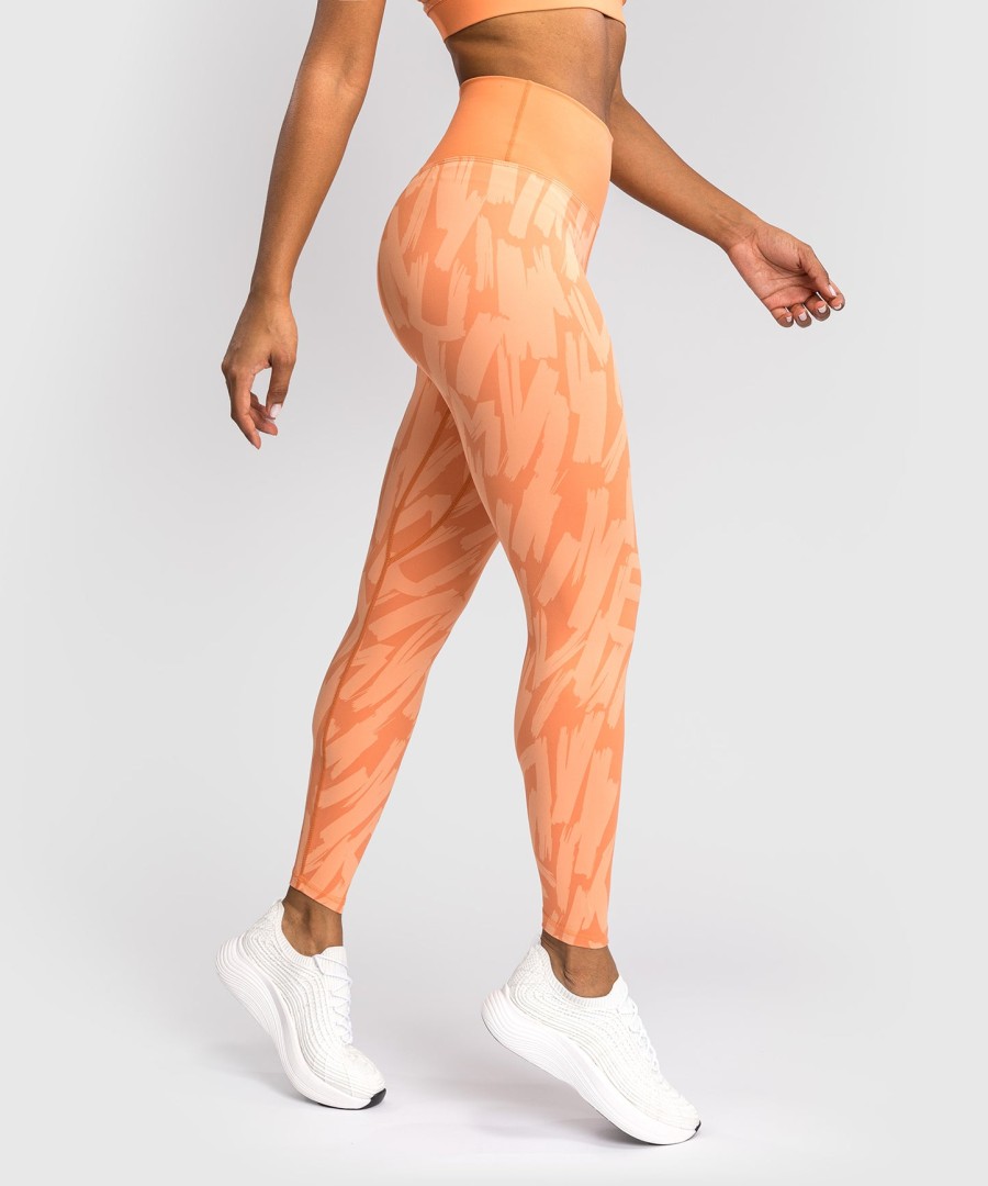 damskie legginsy venum graffiti o pełnej długości – aksamitne morelowe