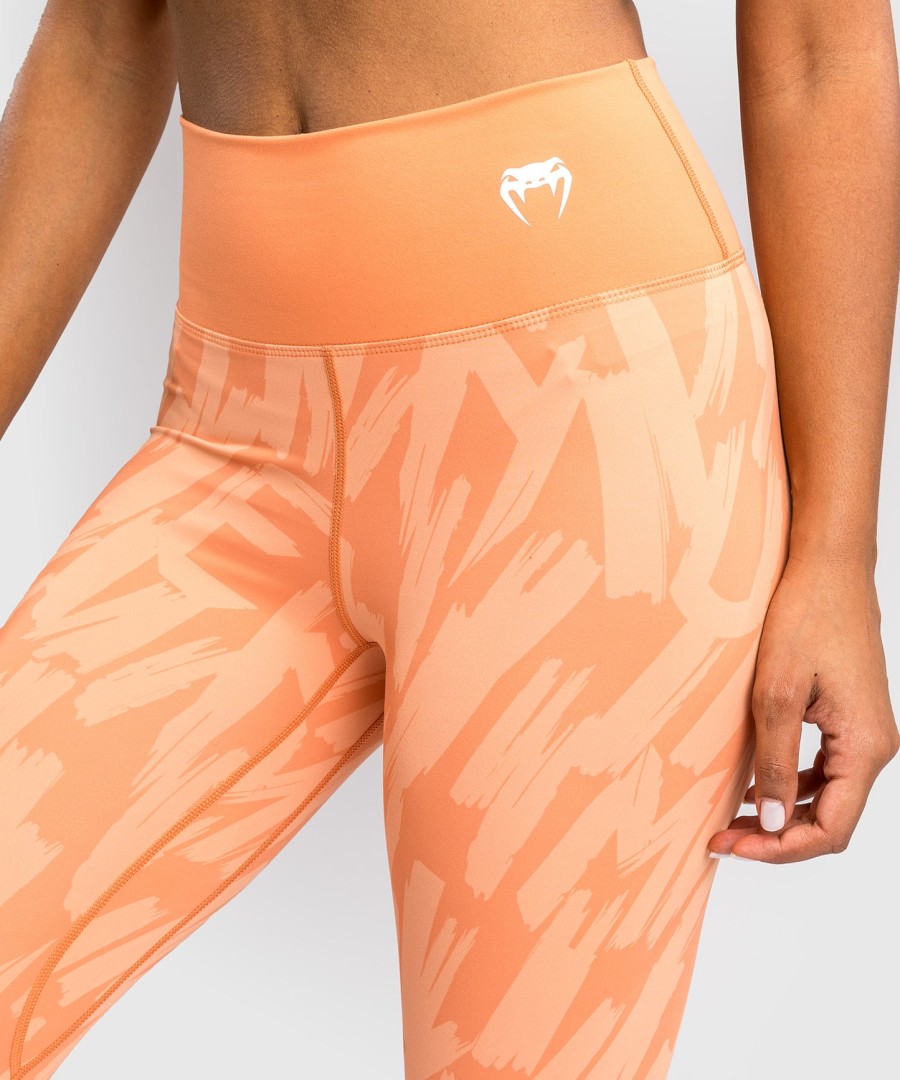 damskie legginsy venum graffiti o pełnej długości – aksamitne morelowe